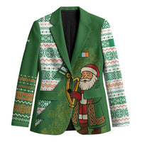 Ireland Christmas Blazer with Celtic Harp Santa and Green Holiday Pattern - Wonder Print Shop