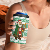 Ireland Christmas 4 in 1 Can Cooler Tumbler with Celtic Harp Santa and Green Holiday Pattern - Wonder Print Shop