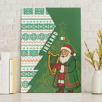 Ireland Christmas Canvas Wall Art with Celtic Harp Santa and Green Holiday Pattern - Wonder Print Shop