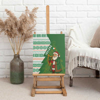 Ireland Christmas Canvas Wall Art with Celtic Harp Santa and Green Holiday Pattern - Wonder Print Shop