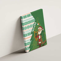 Ireland Christmas Canvas Wall Art with Celtic Harp Santa and Green Holiday Pattern - Wonder Print Shop