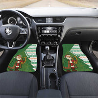 Ireland Christmas Car Mats with Celtic Harp Santa and Green Holiday Pattern - Wonder Print Shop