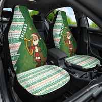Ireland Christmas Car Seat Cover with Celtic Harp Santa and Green Holiday Pattern - Wonder Print Shop