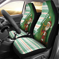 Ireland Christmas Car Seat Cover with Celtic Harp Santa and Green Holiday Pattern - Wonder Print Shop