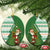 Ireland Christmas Ceramic Ornament with Celtic Harp Santa and Green Holiday Pattern - Wonder Print Shop