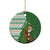 Ireland Christmas Ceramic Ornament with Celtic Harp Santa and Green Holiday Pattern - Wonder Print Shop