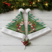 Ireland Christmas Santa Hat with Celtic Harp Santa and Green Holiday Pattern - Wonder Print Shop