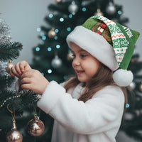 Ireland Christmas Santa Hat with Celtic Harp Santa and Green Holiday Pattern - Wonder Print Shop