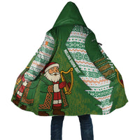Ireland Christmas Cloak with Celtic Harp Santa and Green Holiday Pattern - Wonder Print Shop
