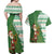 Ireland Christmas Couples Matching Off Shoulder Maxi Dress and Hawaiian Shirt with Celtic Harp Santa and Green Holiday Pattern - Wonder Print Shop