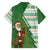 Ireland Christmas Family Matching Off Shoulder Maxi Dress and Hawaiian Shirt with Celtic Harp Santa and Green Holiday Pattern - Wonder Print Shop