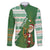 Ireland Christmas Family Matching Puletasi and Hawaiian Shirt with Celtic Harp Santa and Green Holiday Pattern - Wonder Print Shop