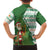 Ireland Christmas Family Matching Summer Maxi Dress and Hawaiian Shirt with Celtic Harp Santa and Green Holiday Pattern - Wonder Print Shop