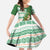 Ireland Christmas Family Matching Summer Maxi Dress and Hawaiian Shirt with Celtic Harp Santa and Green Holiday Pattern - Wonder Print Shop