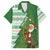 Ireland Christmas Family Matching Summer Maxi Dress and Hawaiian Shirt with Celtic Harp Santa and Green Holiday Pattern - Wonder Print Shop