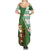 Ireland Christmas Family Matching Summer Maxi Dress and Hawaiian Shirt with Celtic Harp Santa and Green Holiday Pattern - Wonder Print Shop