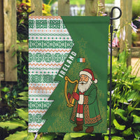 Ireland Christmas Garden Flag with Celtic Harp Santa and Green Holiday Pattern - Wonder Print Shop