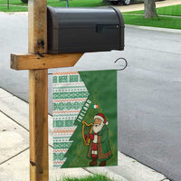Ireland Christmas Garden Flag with Celtic Harp Santa and Green Holiday Pattern - Wonder Print Shop