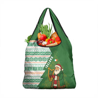 Ireland Christmas Grocery Bag with Celtic Harp Santa and Green Holiday Pattern - Wonder Print Shop