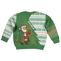 Ireland Christmas Kid Ugly Christmas Sweater with Celtic Harp Santa and Green Holiday Pattern - Wonder Print Shop