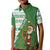 Ireland Christmas Kid Polo Shirt with Celtic Harp Santa and Green Holiday Pattern - Wonder Print Shop