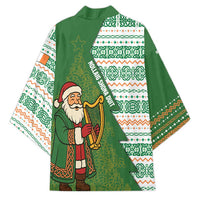 Ireland Christmas Kimono with Celtic Harp Santa and Green Holiday Pattern - Wonder Print Shop