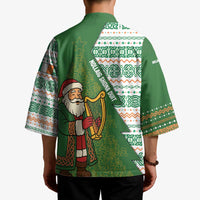 Ireland Christmas Kimono with Celtic Harp Santa and Green Holiday Pattern - Wonder Print Shop