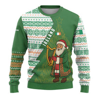 Ireland Christmas Ugly Christmas Sweater with Celtic Harp Santa and Green Holiday Pattern - Wonder Print Shop
