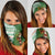 Ireland Christmas Neck Gaiter with Celtic Harp Santa and Green Holiday Pattern - Wonder Print Shop