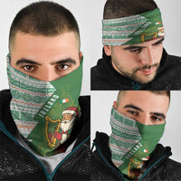 Ireland Christmas Neck Gaiter with Celtic Harp Santa and Green Holiday Pattern - Wonder Print Shop