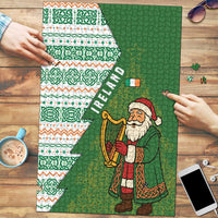 Ireland Christmas Puzzle with Celtic Harp Santa and Green Holiday Pattern - Wonder Print Shop