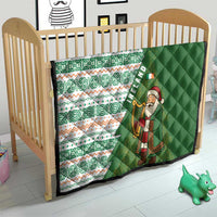 Ireland Christmas Quilt with Celtic Harp Santa and Green Holiday Pattern - Wonder Print Shop