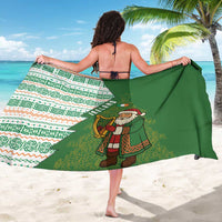 Ireland Christmas Sarong with Celtic Harp Santa and Green Holiday Pattern - Wonder Print Shop