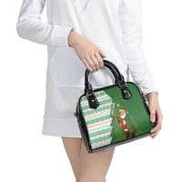 Ireland Christmas Shoulder Handbag with Celtic Harp Santa and Green Holiday Pattern - Wonder Print Shop