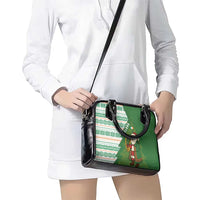 Ireland Christmas Shoulder Handbag with Celtic Harp Santa and Green Holiday Pattern - Wonder Print Shop