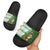 Ireland Christmas Slide Sandals with Celtic Harp Santa and Green Holiday Pattern - Wonder Print Shop