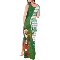 Ireland Christmas Tank Maxi Dress with Celtic Harp Santa and Green Holiday Pattern - Wonder Print Shop