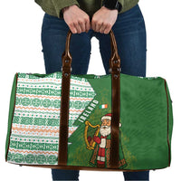 Ireland Christmas Travel Bag with Celtic Harp Santa and Green Holiday Pattern - Wonder Print Shop