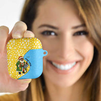 Saint Lucia Christmas AirPods Case with Steelpan Santa Floral Pattern and Flag - Wonder Print Shop
