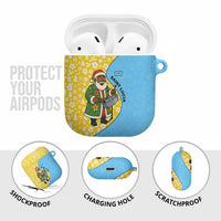 Saint Lucia Christmas AirPods Case with Steelpan Santa Floral Pattern and Flag - Wonder Print Shop