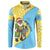 Saint Lucia Christmas Button Sweatshirt with Steelpan Santa Floral Pattern and Flag - Wonder Print Shop