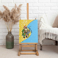 Saint Lucia Christmas Canvas Wall Art with Steelpan Santa Floral Pattern and Flag - Wonder Print Shop