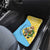 Saint Lucia Christmas Car Mats with Steelpan Santa Floral Pattern and Flag - Wonder Print Shop