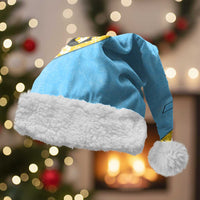 Saint Lucia Christmas Santa Hat with Steelpan Santa Floral Pattern and Flag - Wonder Print Shop