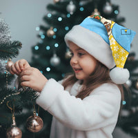 Saint Lucia Christmas Santa Hat with Steelpan Santa Floral Pattern and Flag - Wonder Print Shop