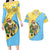 Saint Lucia Christmas Couples Matching Long Sleeve Bodycon Dress and Hawaiian Shirt with Steelpan Santa Floral Pattern and Flag - Wonder Print Shop