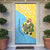Saint Lucia Christmas Door Cover with Steelpan Santa Floral Pattern and Flag - Wonder Print Shop