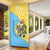 Saint Lucia Christmas Door Cover with Steelpan Santa Floral Pattern and Flag - Wonder Print Shop