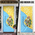 Saint Lucia Christmas Door Cover with Steelpan Santa Floral Pattern and Flag - Wonder Print Shop