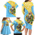 Saint Lucia Christmas Family Matching Long Sleeve Bodycon Dress and Hawaiian Shirt with Steelpan Santa Floral Pattern and Flag - Wonder Print Shop